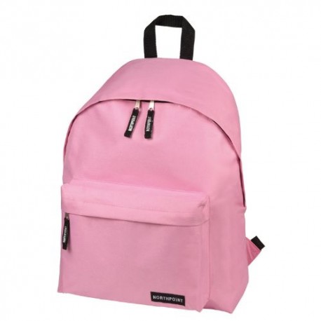 Zaino scuola colore rosa 30x40x15 cm Lebez Basic con tasca frontale